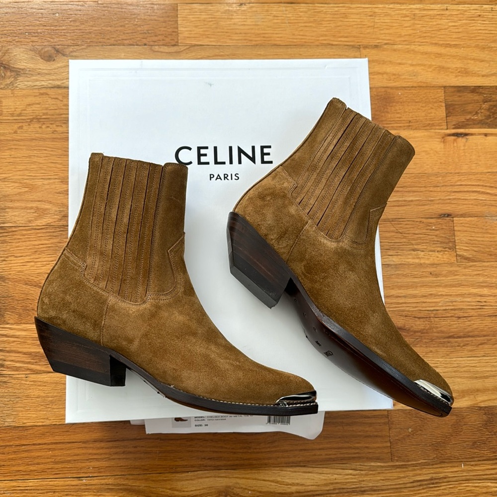 Celine Chelsea Boot w Metal Toe